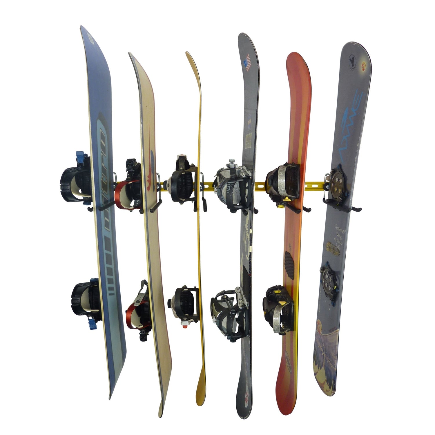 snowboard rack with 6 boards - gearhooks home sports storage