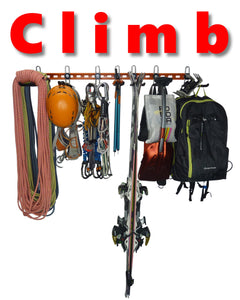 climbing gear rack