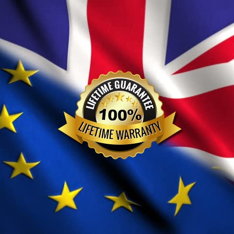 Lifetime Guarantee Warranty Sign Infront of British Flag