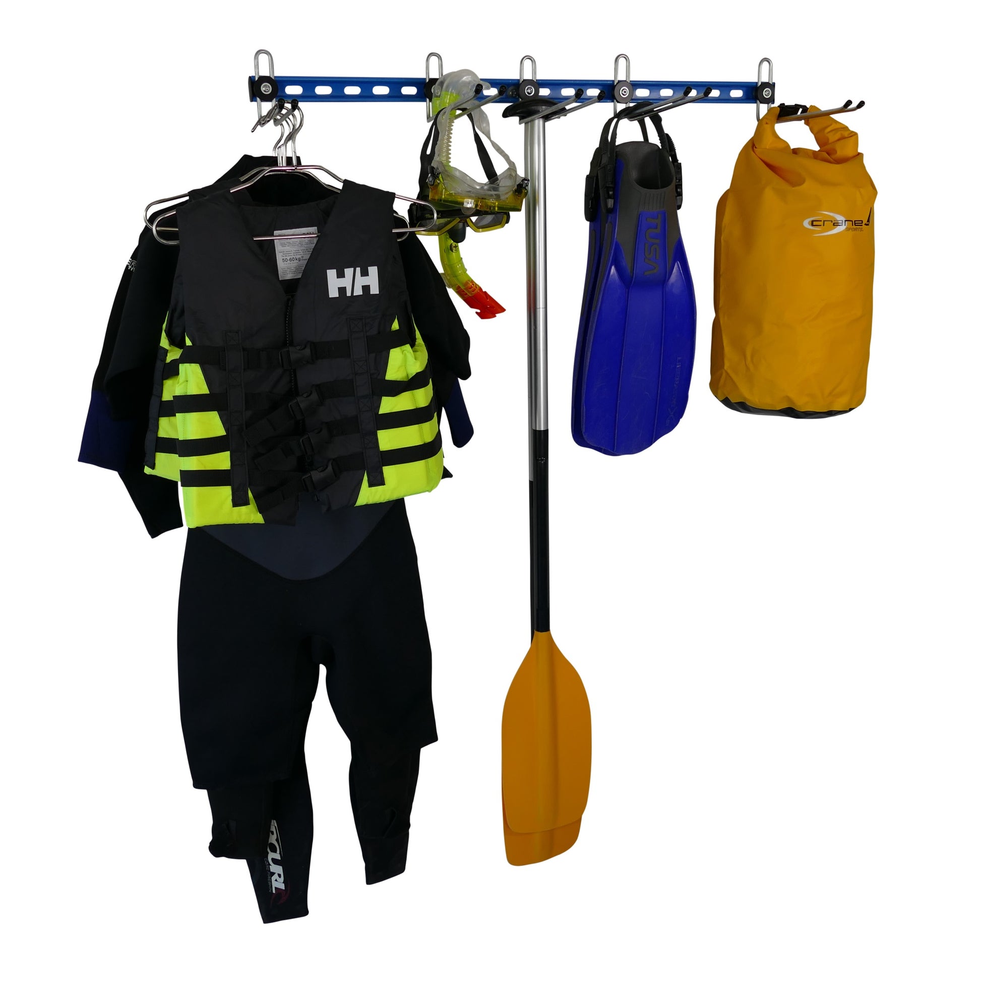 Watersports equipment storage rack