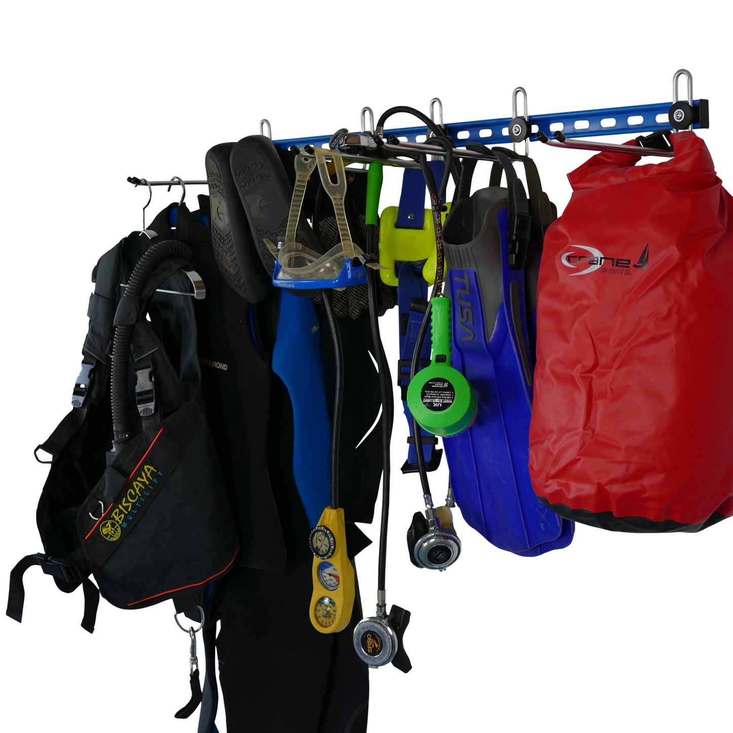 Watersports equipment storage rack