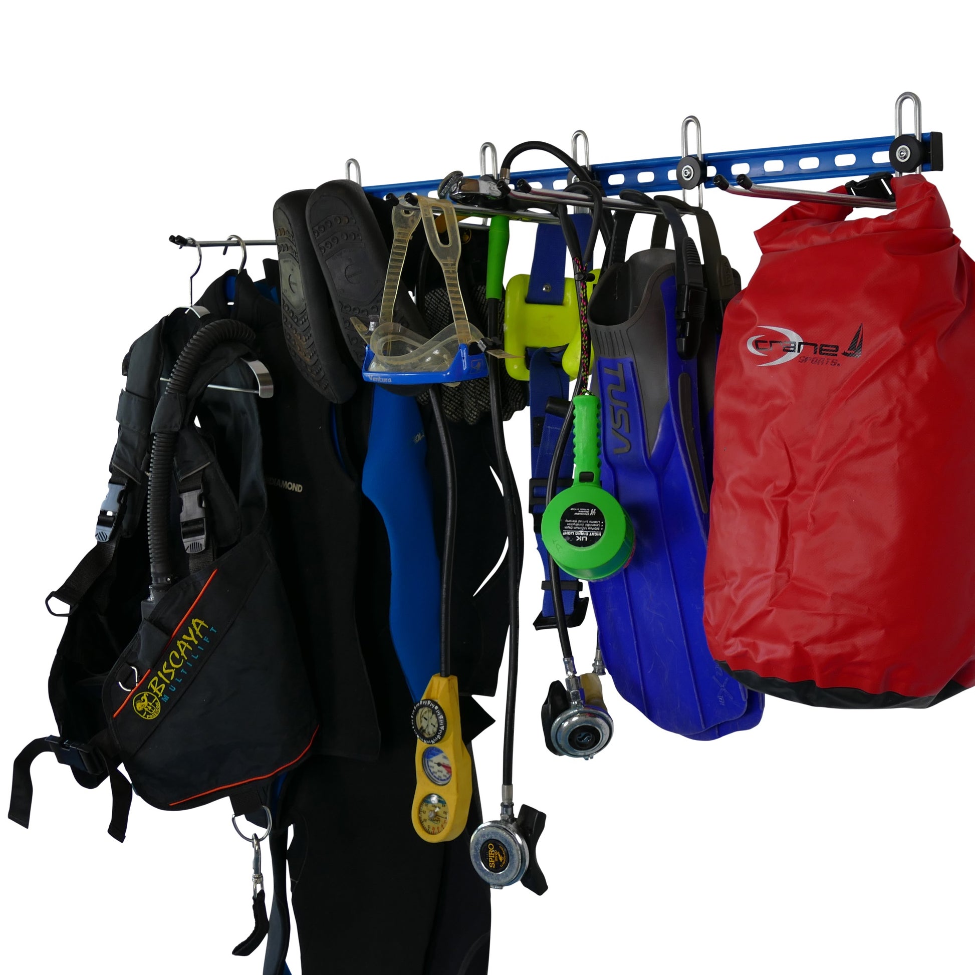 Watersports equipment storage rack