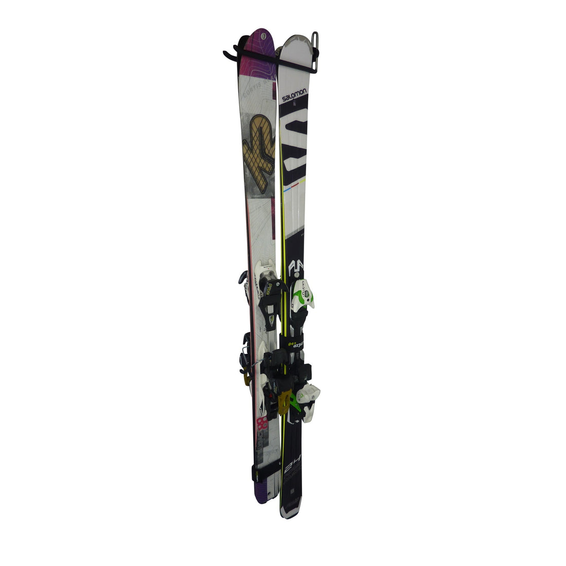 Ski wall mount - for 2 pairs of skis, poles and a helmet.