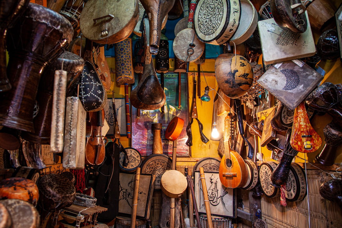 Hanging guitars on the wall