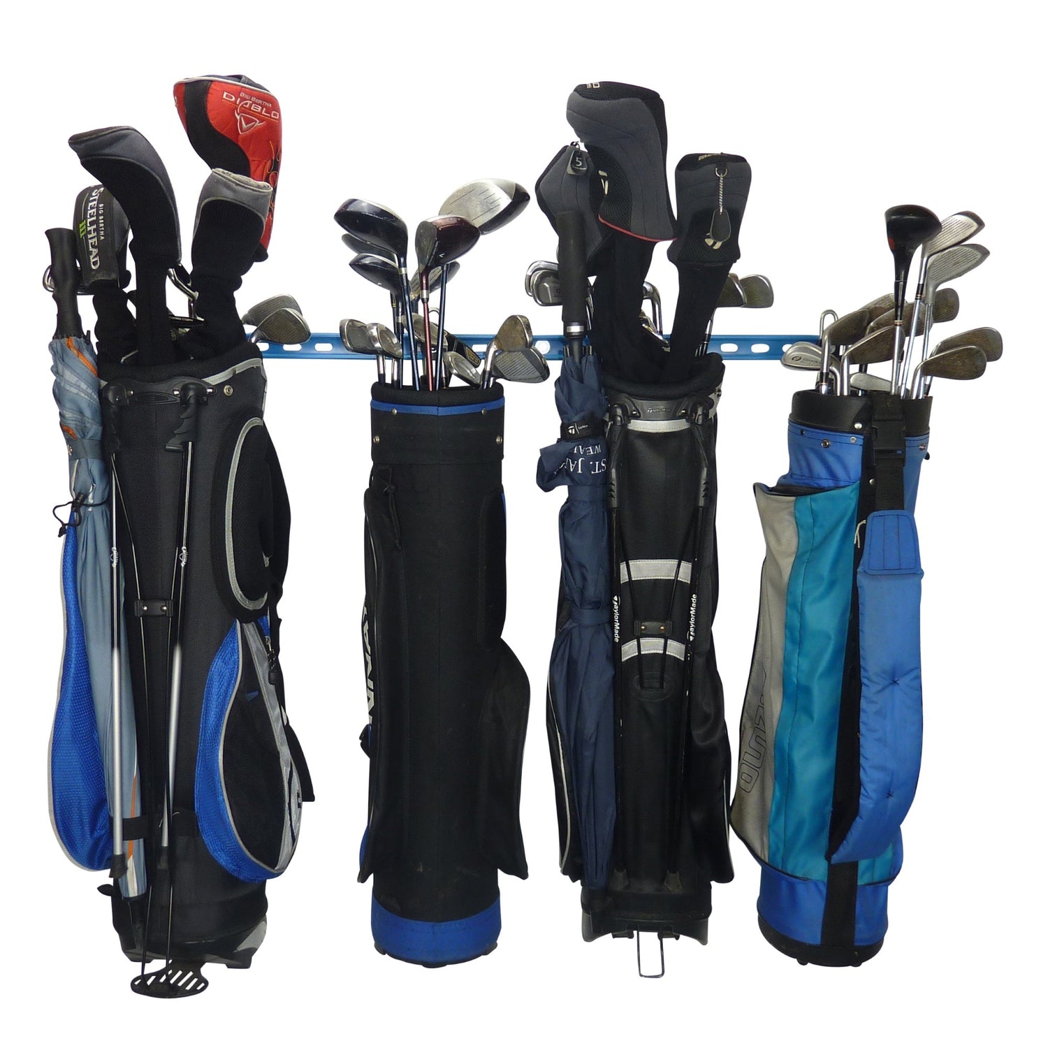 Golf bag storage rack