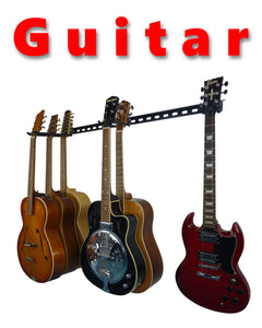 Guitar wall hooks with 6 guitars