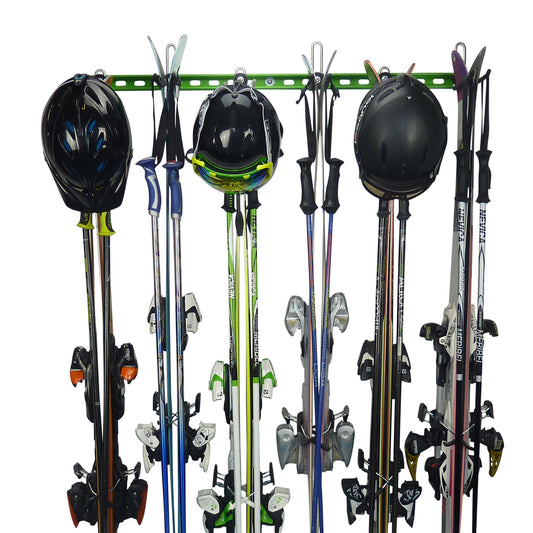 Ski wall mount. Wall Ski Rack and Ski Hanger for up to 6 pairs of skis