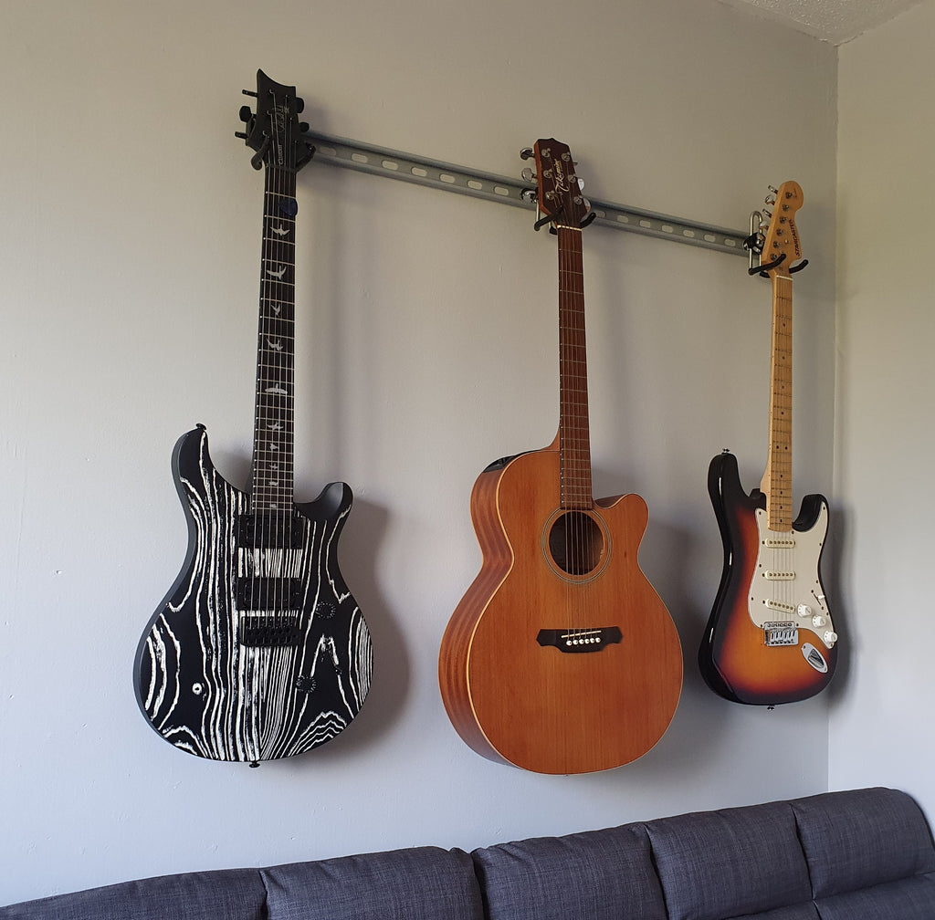 TechBlaze Pack of 3 Guitar Hanger Wall Mounted Hanger , Metal Body