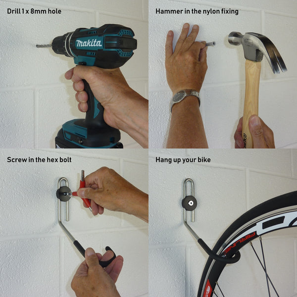 Bike wall hook for 2 bikes fitting