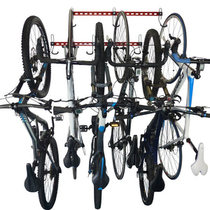 Vertical bike rack for up to 6 bikes. The Double Decker