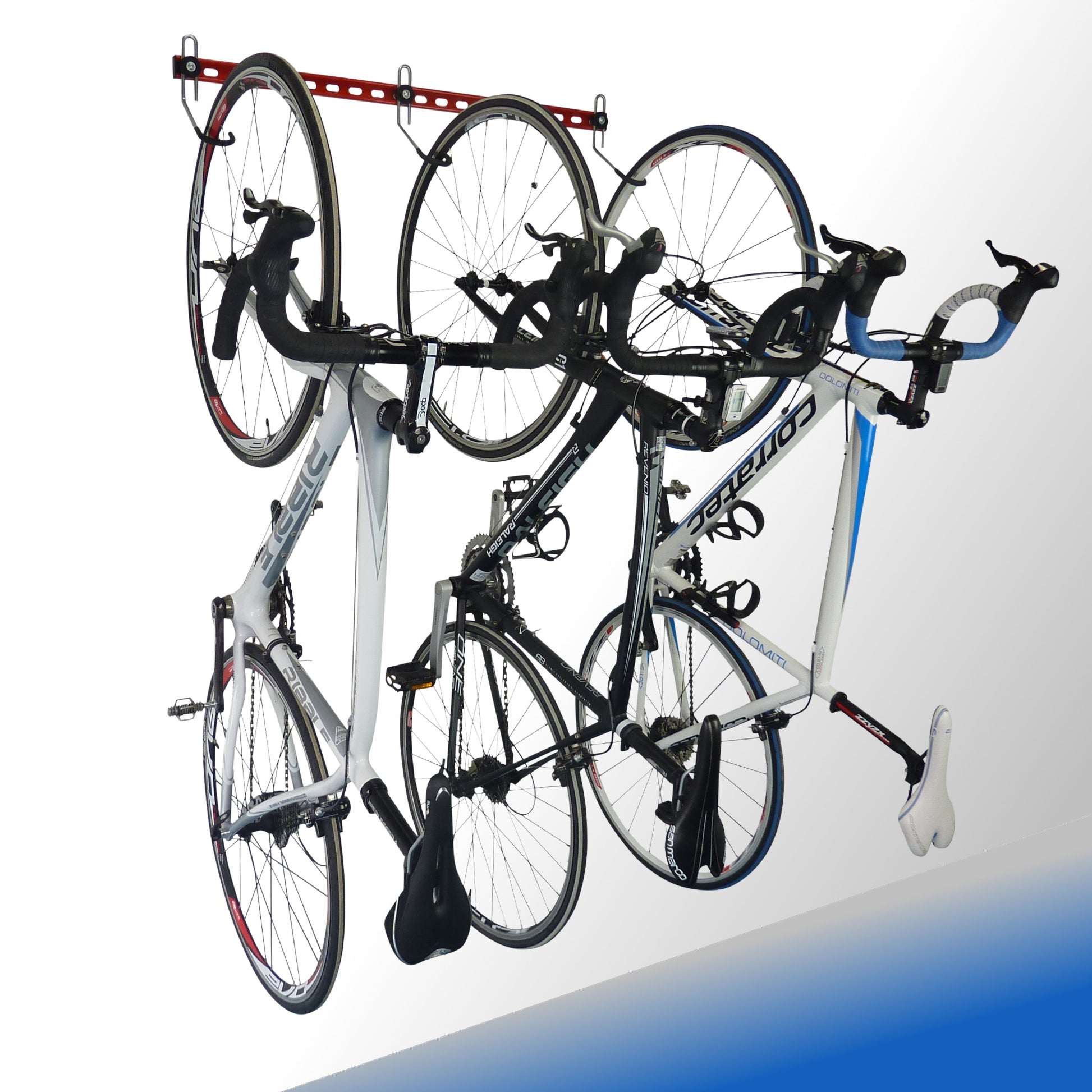 Bike wall rack for 3, 4 or 5 bikes