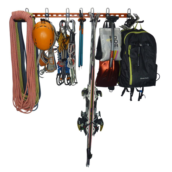 Climbing gear storage rack 