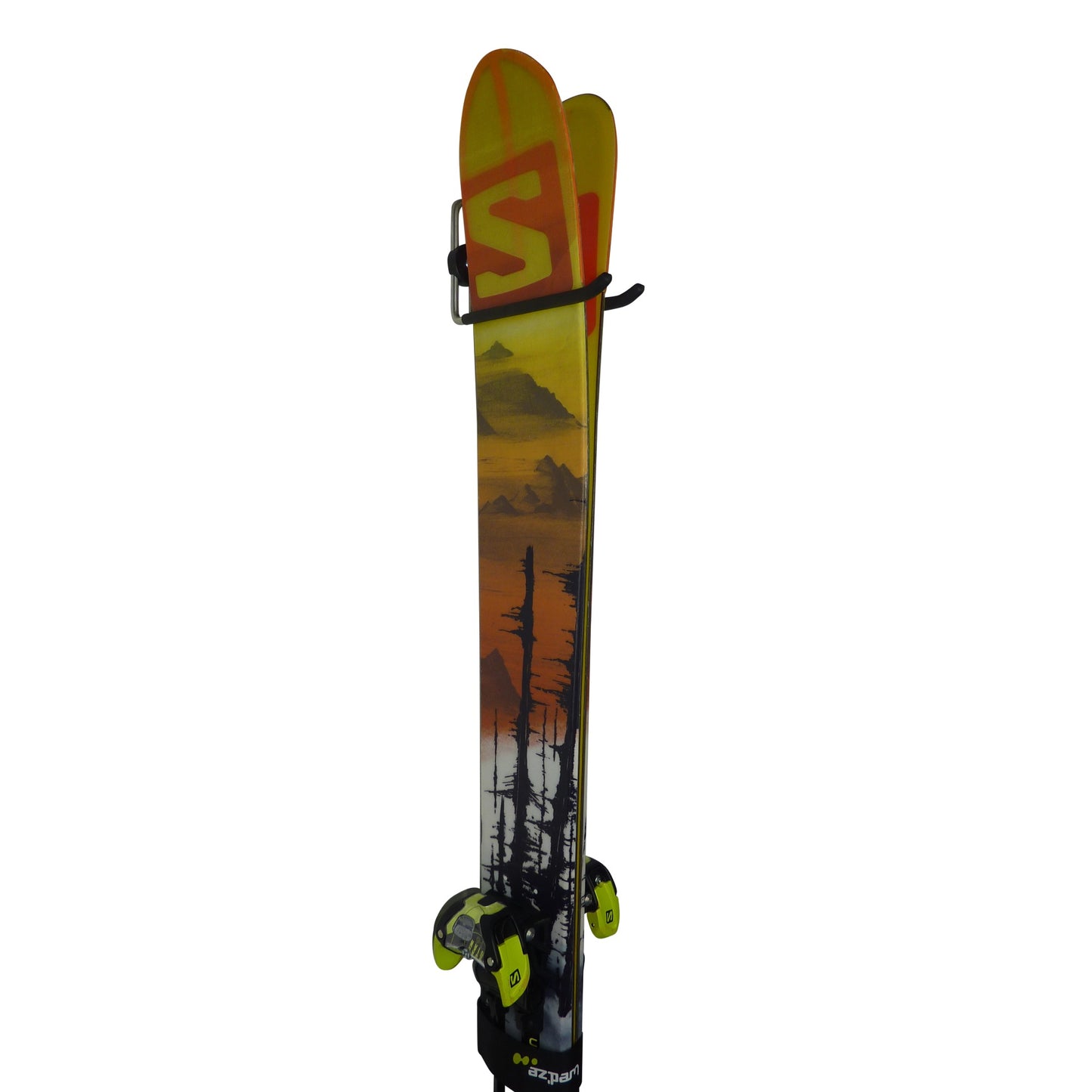 Ski wall mount - ski storage hook for 1 pair of skis, poles and a helmet.