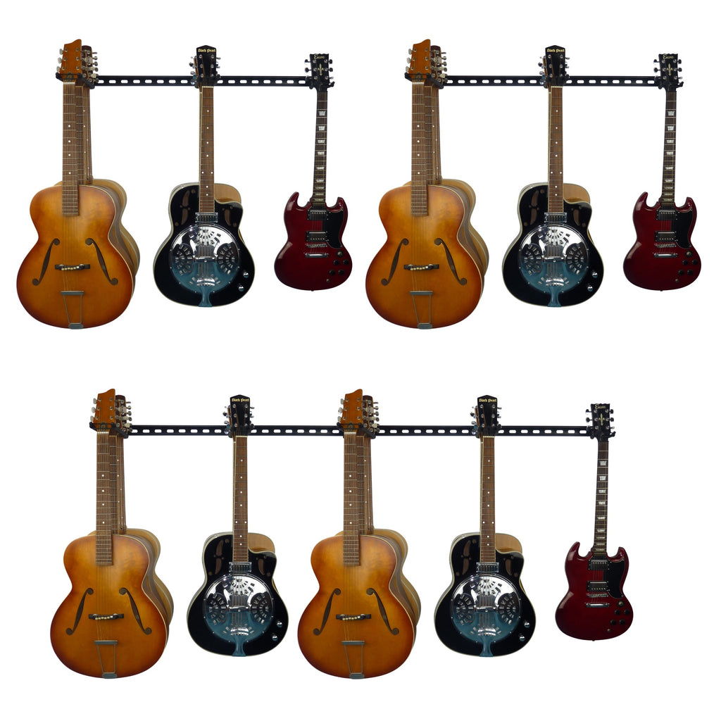 DLDIREcT A.GTR.CHR95.CRM15 Horizontal Guitar Wall Mount 15 Black Guitar  Hooks: Guitar Rack, Guitar Hanger Wall Mount Guitar Holder Stand, Banjo  Ukulele Wal
