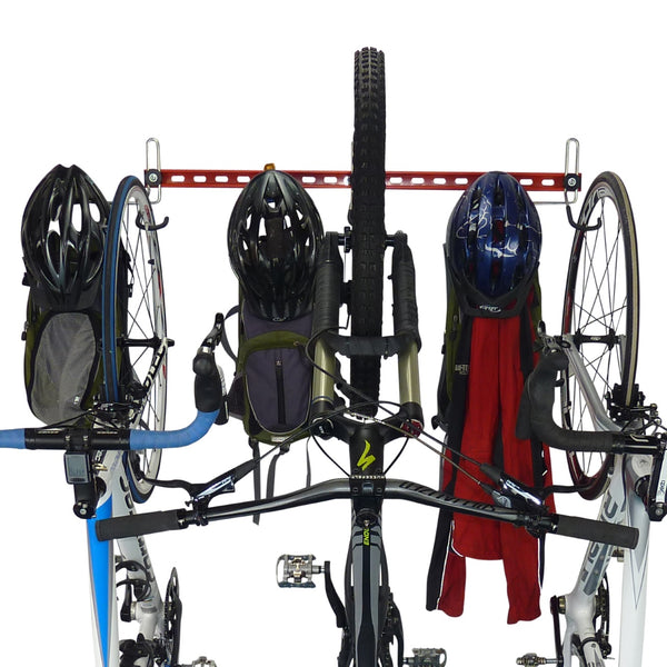 Garage bike rack for 3 bikes