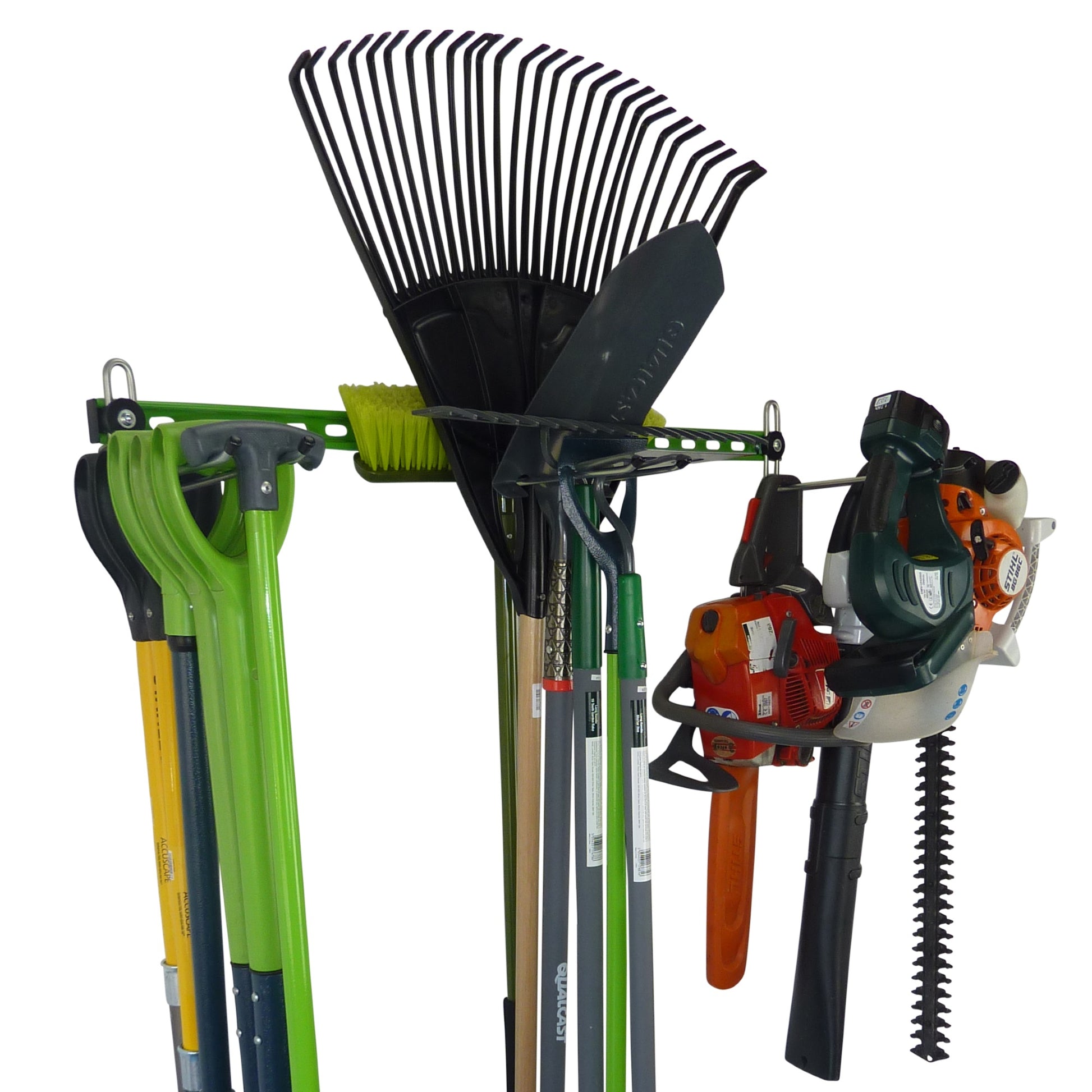 Garden tool rack for 15 or more tools