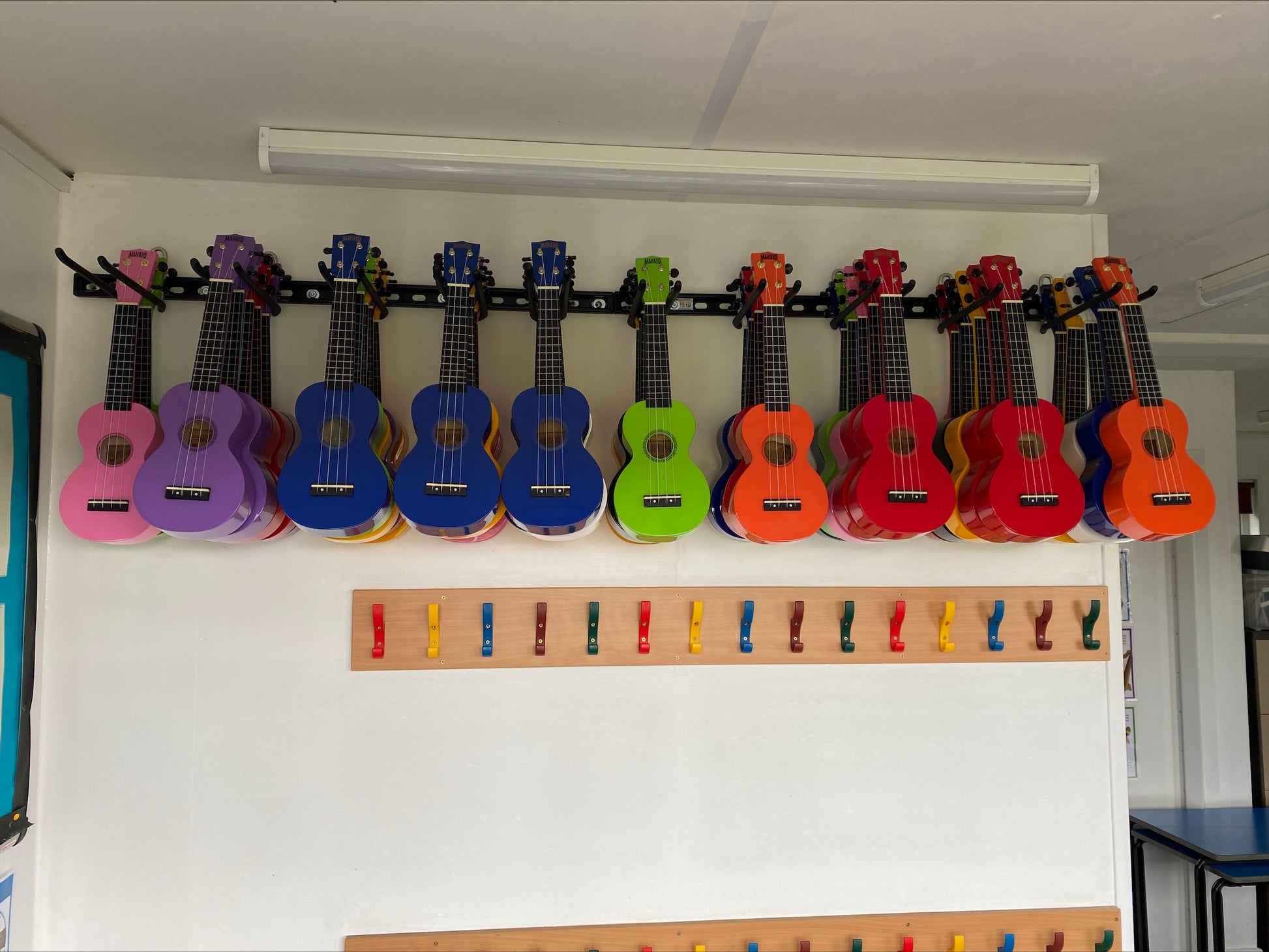 Ukulele wall hooks - ukulele wall hanger - ukulele storage rack for schools and colleges