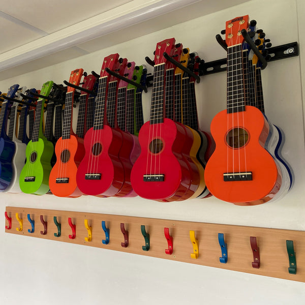 Ukulele wall hooks - ukulele wall hanger - ukulele storage rack for schools and colleges